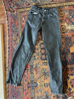 Vintage 90s Levi’s 550 Orange Tab Relaxed Fit Tapered Leg Black Jeans 26 x 32